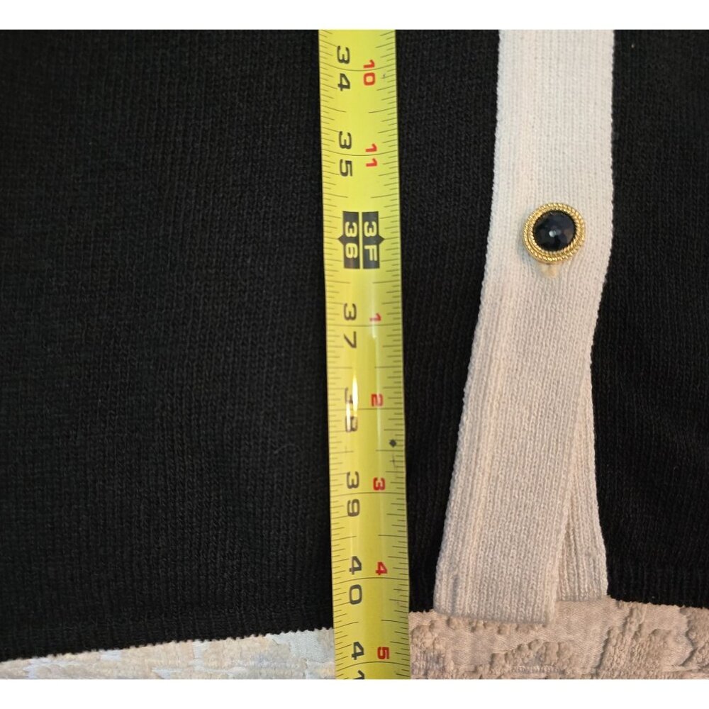 Laura By Alyzia Petites Black & Cream Button-Front Cardigan Dress With Pockets - Picture 11 of 11